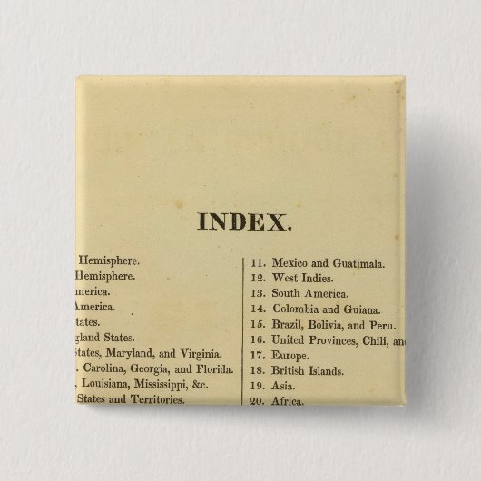Amerikaanse schoolatlas van Grigg Vierkante Button 5,1 Cm (Voorkant)