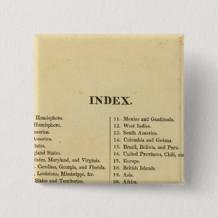 Amerikaanse schoolatlas van Grigg Vierkante Button 5,1 Cm