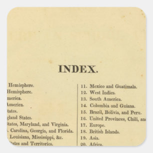 Amerikaanse schoolatlas van Grigg Vierkante Sticker