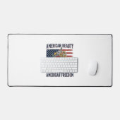 Amerikaanse Schoonheid Vrijheid Bloemige Vlag Bureaumat (Keyboard & Muis)
