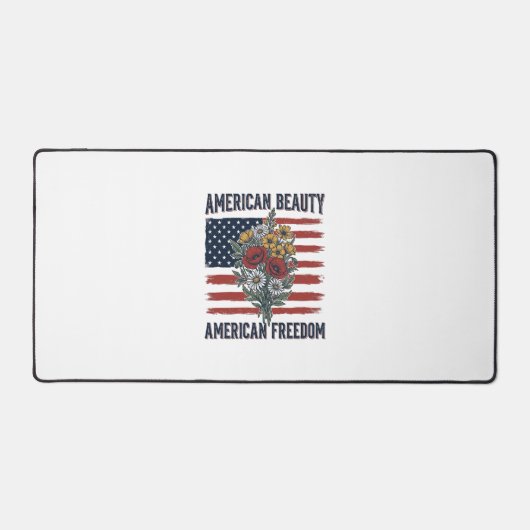 Amerikaanse Schoonheid Vrijheid Bloemige Vlag Bureaumat (Voorkant)