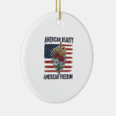 Amerikaanse Schoonheid Vrijheid Bloemige Vlag Keramisch Ornament (Rechts)