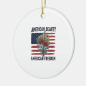 Amerikaanse Schoonheid Vrijheid Bloemige Vlag Keramisch Ornament (Links)