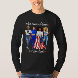Amerikaanse Schorpioen Stijl Koningin November Okt T-shirt