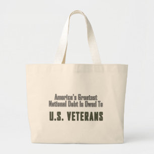 Amerikaanse schulden aan veteranen grote tote bag