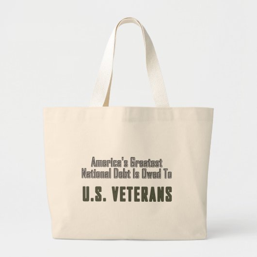 Amerikaanse schulden aan veteranen grote tote bag (Voorkant)
