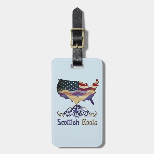 Amerikaanse Scottish Roots Bagagelabel Sjabloon (Voorkant verticaal)