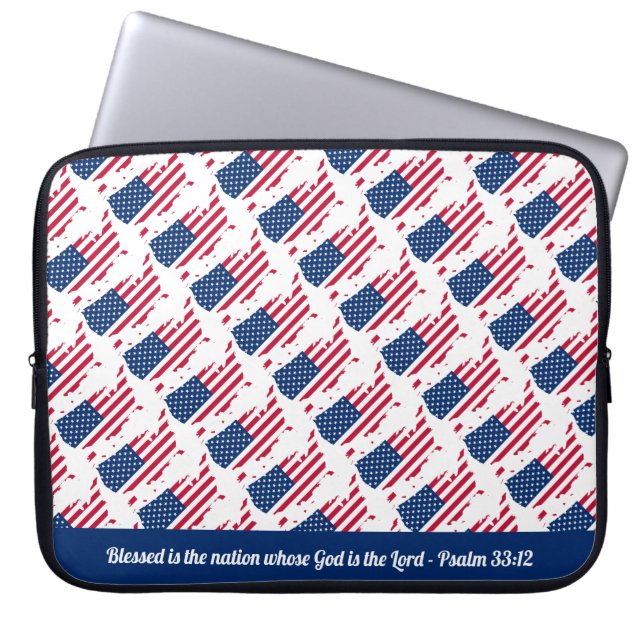 Amerikaanse  scripts voor VLAG-VLAG Laptop Sleeve (Voorkant)