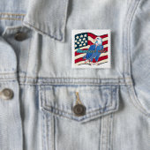 Amerikaanse sfeer vierkante button 5,1 cm (In situ)