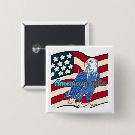 Amerikaanse sfeer vierkante button 5,1 cm
