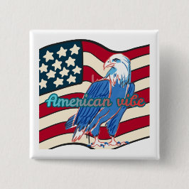 Amerikaanse sfeer vierkante button 5,1 cm
