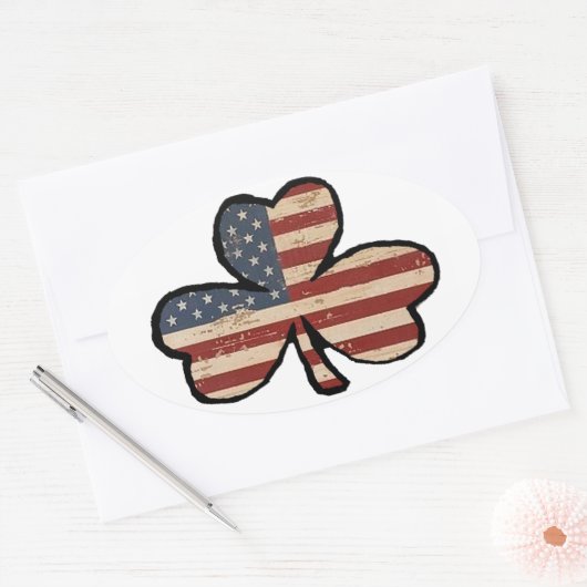 Amerikaanse Shamrock Sticker (Envelop)