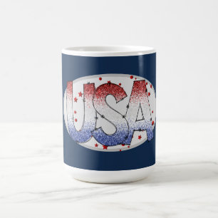 Amerikaanse shimmer- en sterrenkunst koffiemok