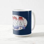 Amerikaanse shimmer- en sterrenkunst koffiemok (Voorkant rechts)