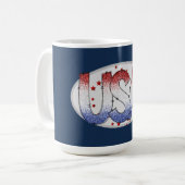 Amerikaanse shimmer- en sterrenkunst koffiemok (Voorkant links)