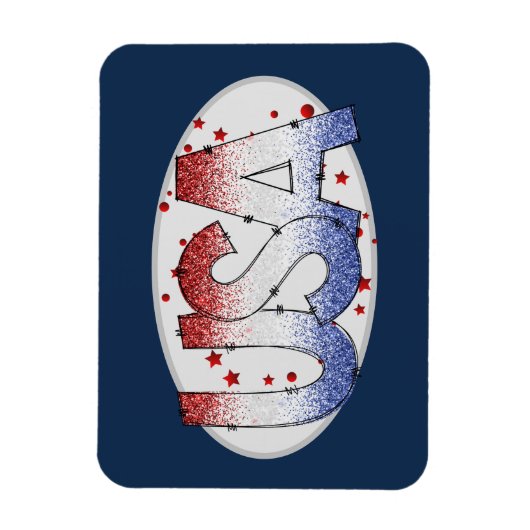 Amerikaanse shimmer- en sterrenkunst magneet (Verticaal)