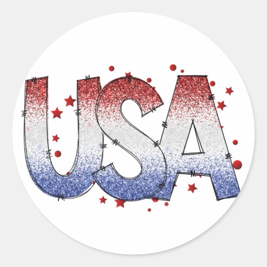 Amerikaanse shimmer- en sterrenkunst ronde sticker (Voorkant)