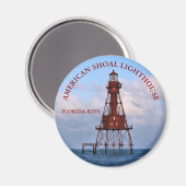Amerikaanse Shoal Lighthouse Florida Round Magnet (Voorkant / Achterkant)