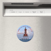Amerikaanse Shoal Lighthouse Florida Round Magnet (Insitu (Vaatwasser))