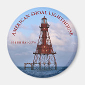 Amerikaanse Shoal Lighthouse Florida Round Magnet (Voorkant)