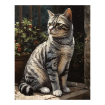 Amerikaanse Shorthair Cat Art Print Poster