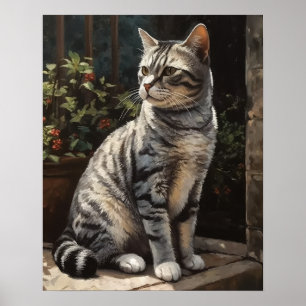 Amerikaanse Shorthair Cat Art Print Poster