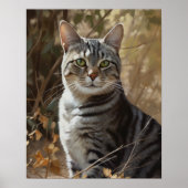 Amerikaanse Shorthair Cat Art Print Poster (Voorkant)