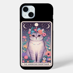 Amerikaanse Shorthair Cat Tarot Kaart Collectie iPhone 15 Mini Hoesje