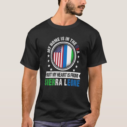 Amerikaanse Sierre Leonean vlag Sierra Leone Ameri T-shirt (Voorkant)