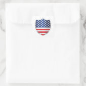 Amerikaanse Silver Shield Flag Vierkante Sticker (Tas)