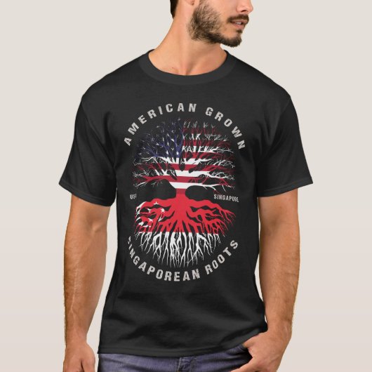 Amerikaanse Singaporese vlag T-shirt (Voorkant)