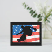 Amerikaanse skateboarder briefkaart (Staand voorkant)
