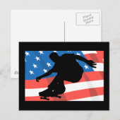 Amerikaanse skateboarder briefkaart (Voorkant / Achterkant)