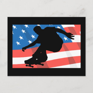 Amerikaanse skateboarder briefkaart