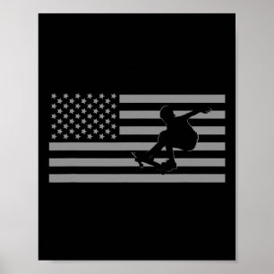 Amerikaanse Skateboarder Kleding - Skateboarden Sk Poster