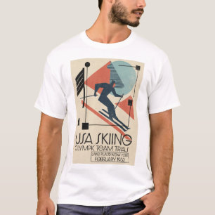 Amerikaanse skiposter t-shirt