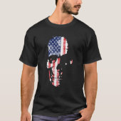 Amerikaanse Skull Flag Militaire Patriottische Vet T-shirt (Voorkant)