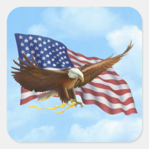 Amerikaanse slager vierkante sticker