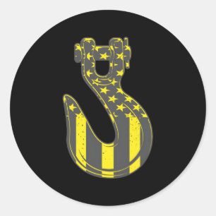 Amerikaanse sleepwagen operator trekhaak ronde sticker