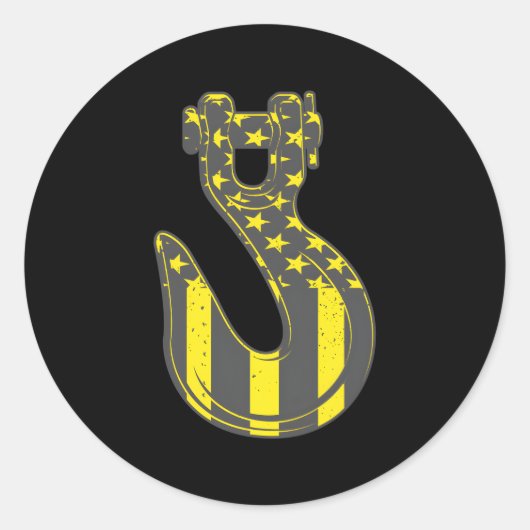 Amerikaanse sleepwagen operator trekhaak ronde sticker (Voorkant)