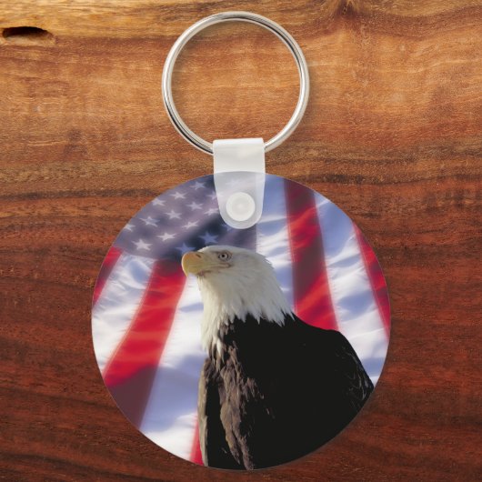 Amerikaanse Sleutelhanger Eagle en Vlag (Voorkant)