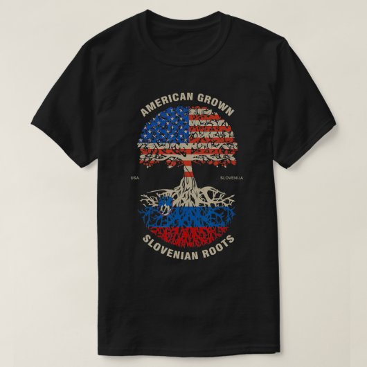Amerikaanse Sloveense rots Slovenië vlag T-shirt (Design voorkant)