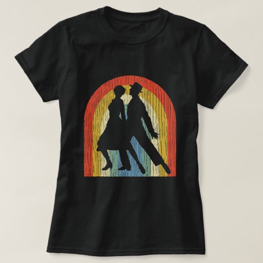 Amerikaanse Smooth Ballroom Dancers Retro Dan T-shirt (Design voorkant)