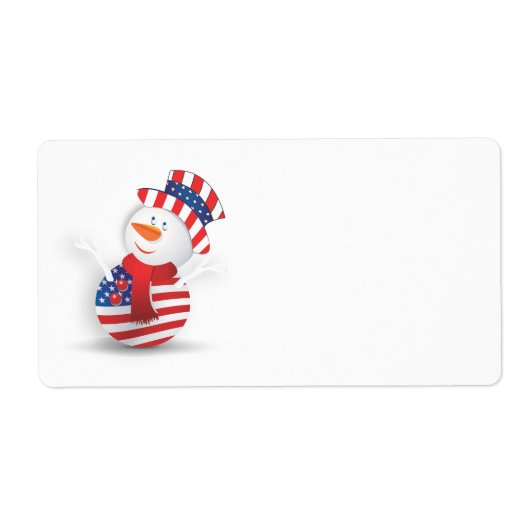 Amerikaanse sneeuwman etiket (Voorkant)