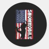 Amerikaanse sneeuwpop ronde sticker (Voorkant)