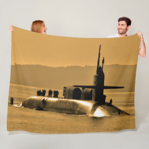 AMERIKAANSE SNELLE AANVAL ONDERZEEËR - SSGN-728 FLEECE DEKEN