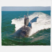 AMERIKAANSE SNELLE AANVAL ONDERZEEËR - SSN-781 FLEECE DEKEN (Voorkant (Horizontaal))