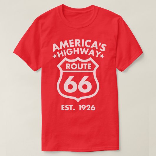 Amerikaanse Snelweg Route 66 T-shirt (Design voorkant)