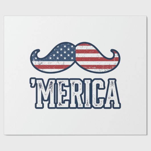Amerikaanse Snor Patriottische Vector Ontwerp in D Cadeaupapier (Vlak)