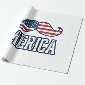 Amerikaanse Snor Patriottische Vector Ontwerp in D Cadeaupapier (Uitgerold)